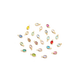 Oval Framed Glass Charms assortment, front view.