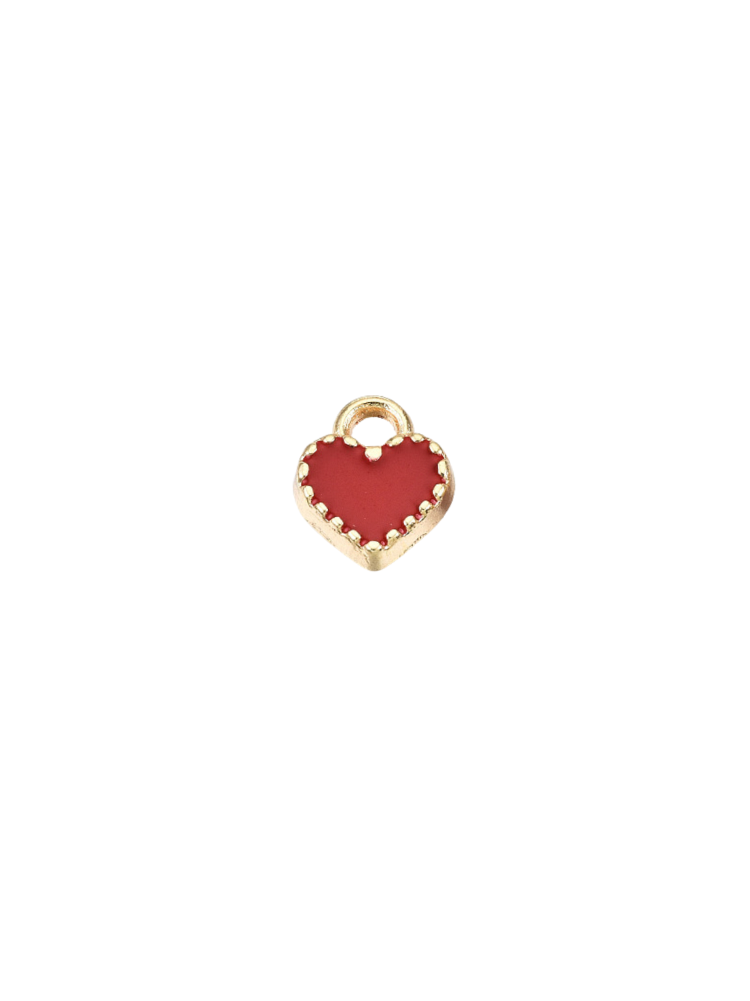 Front of the Gold Red Heart Charm