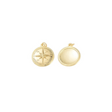 Front and back of the Gold Find Your Way Compass Charm
