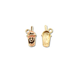Gold Enamel Cafe Latte Charm