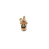 Gold Enamel Cafe Latte Charm
