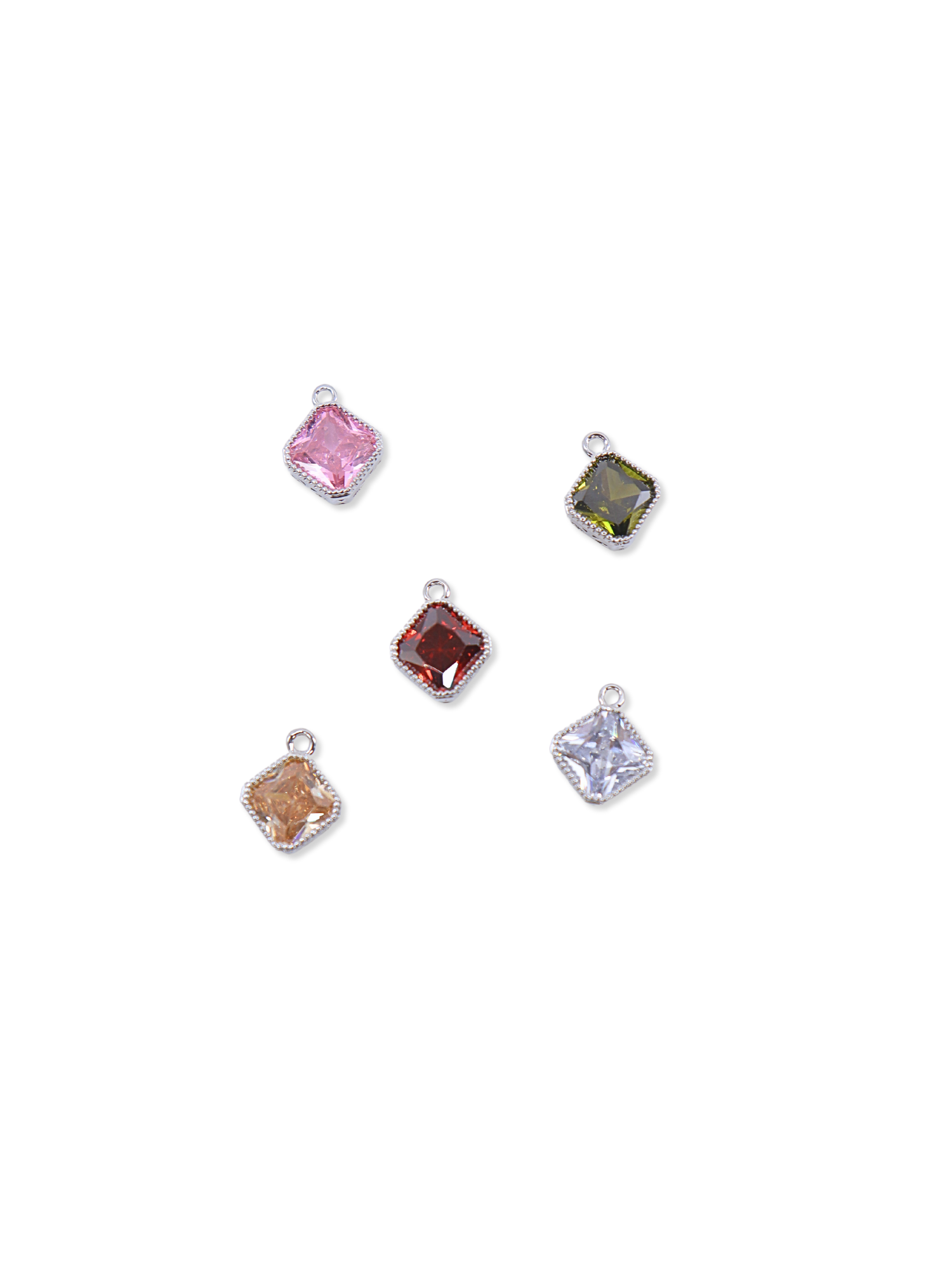 Front of Silver Vintage Colored Glass Charm