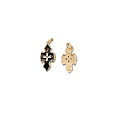 Front and back of Gold and Black Enamel Cross Charm
