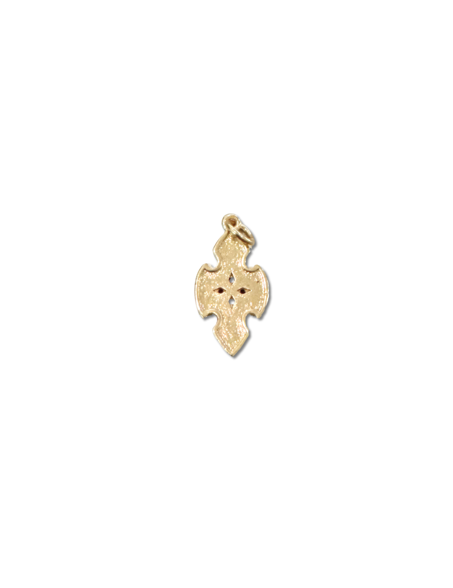 Back of Gold and Black Enamel Cross Charm
