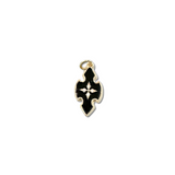Front of Gold and Black Enamel Cross Charm