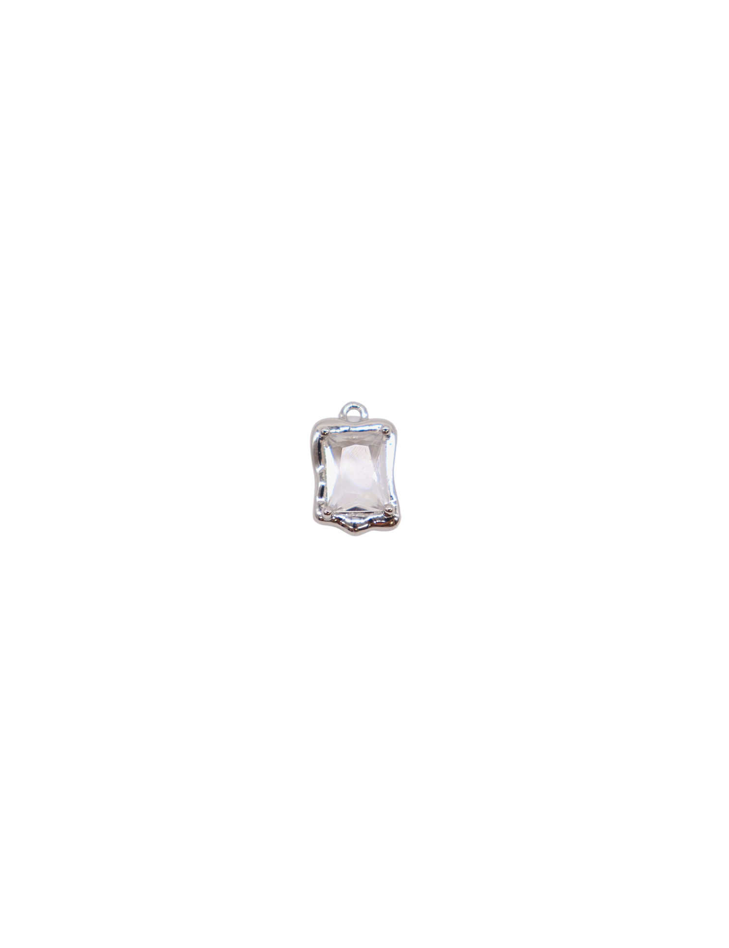 Front of the Silver Mirror Glass Frame Charm