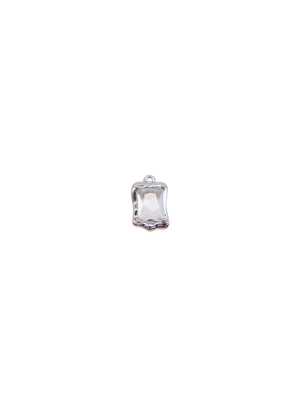 Front of the Silver Mirror Glass Frame Charm