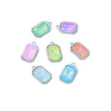 Front view of Silver Radiant Octagon Charms- Assorted