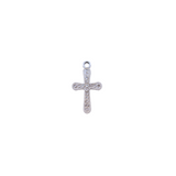 Front View Silver Crystal Cross Charm