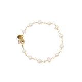 Gold Beth Pearl Charm Bracelet