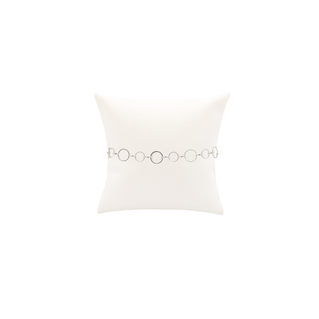 Front view of the Silver Emilia Charm Bracelet