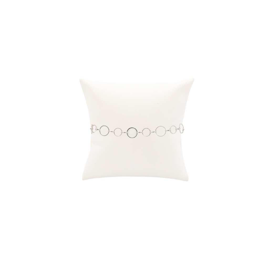 Front view of the Silver Emilia Charm Bracelet