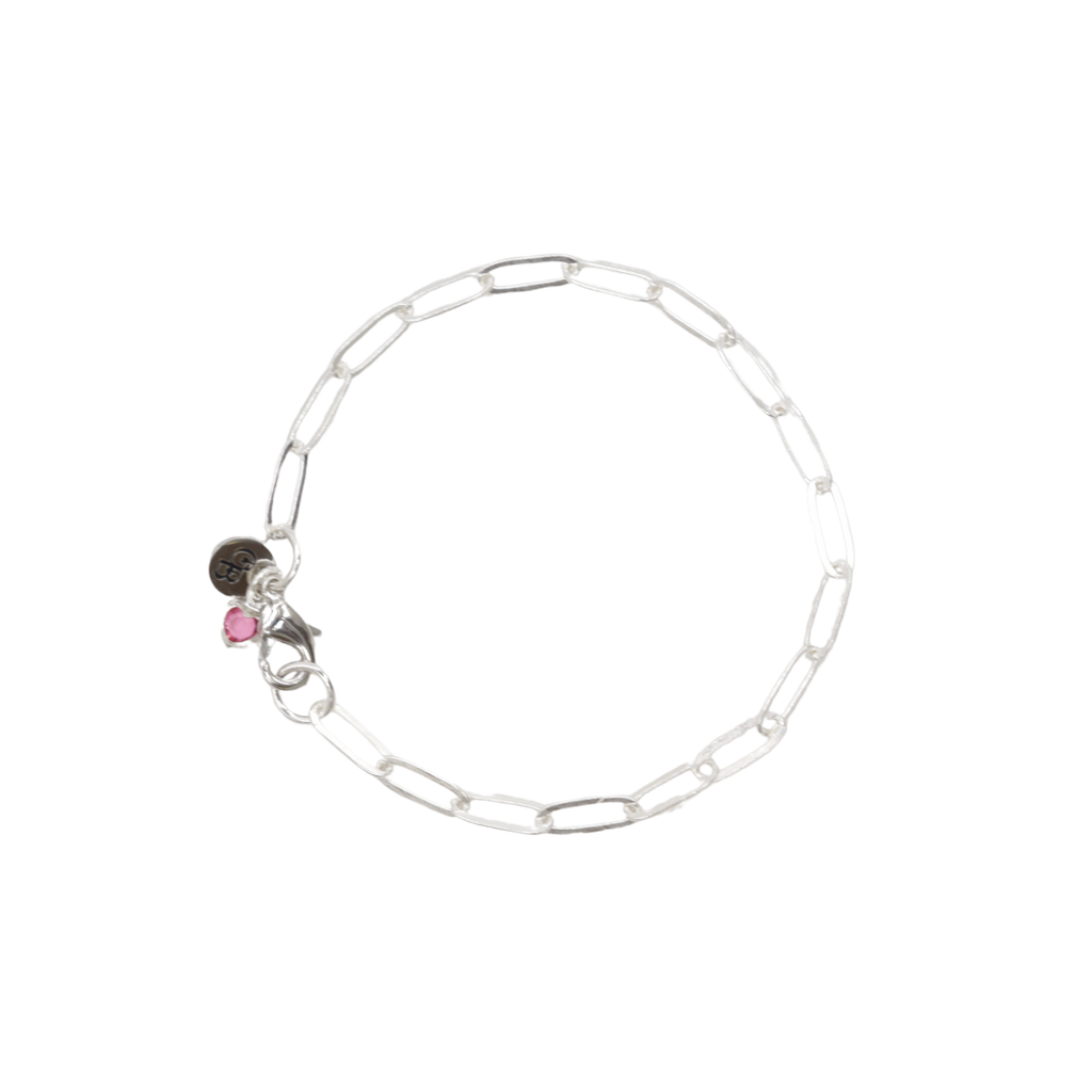 Silver Ashley Paperclip Charm Bracelet