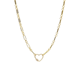 Transparent Gold Anna Necklace with Heart Gabi Carabiner