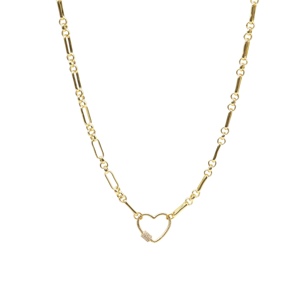 Transparent Gold Anna Necklace with Heart Gabi Carabiner