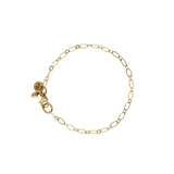 Gold Christie Chain Charm Anklet | 10"