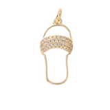Front view of the White and Cubic Zirconia Flip-Flop Charm