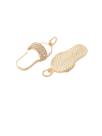 Front and back view of the White and Cubic Zirconia Flip-Flop Charm