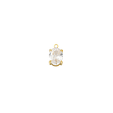 Gold Pure Brilliance Small Oval Cubic Zirconia Charm | Waterproof Stainless Steel