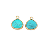 Gold Framed Turquoise Teardrop Charm