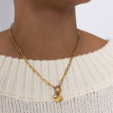 18K Gold Shell Anchor Charm Holder Necklace Gift Set