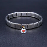 Italian Charm Bracelet Charms - Dangle Heart Links