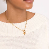 18K Gold Stainless Steel Bow Charm Holder Necklace Gift Set