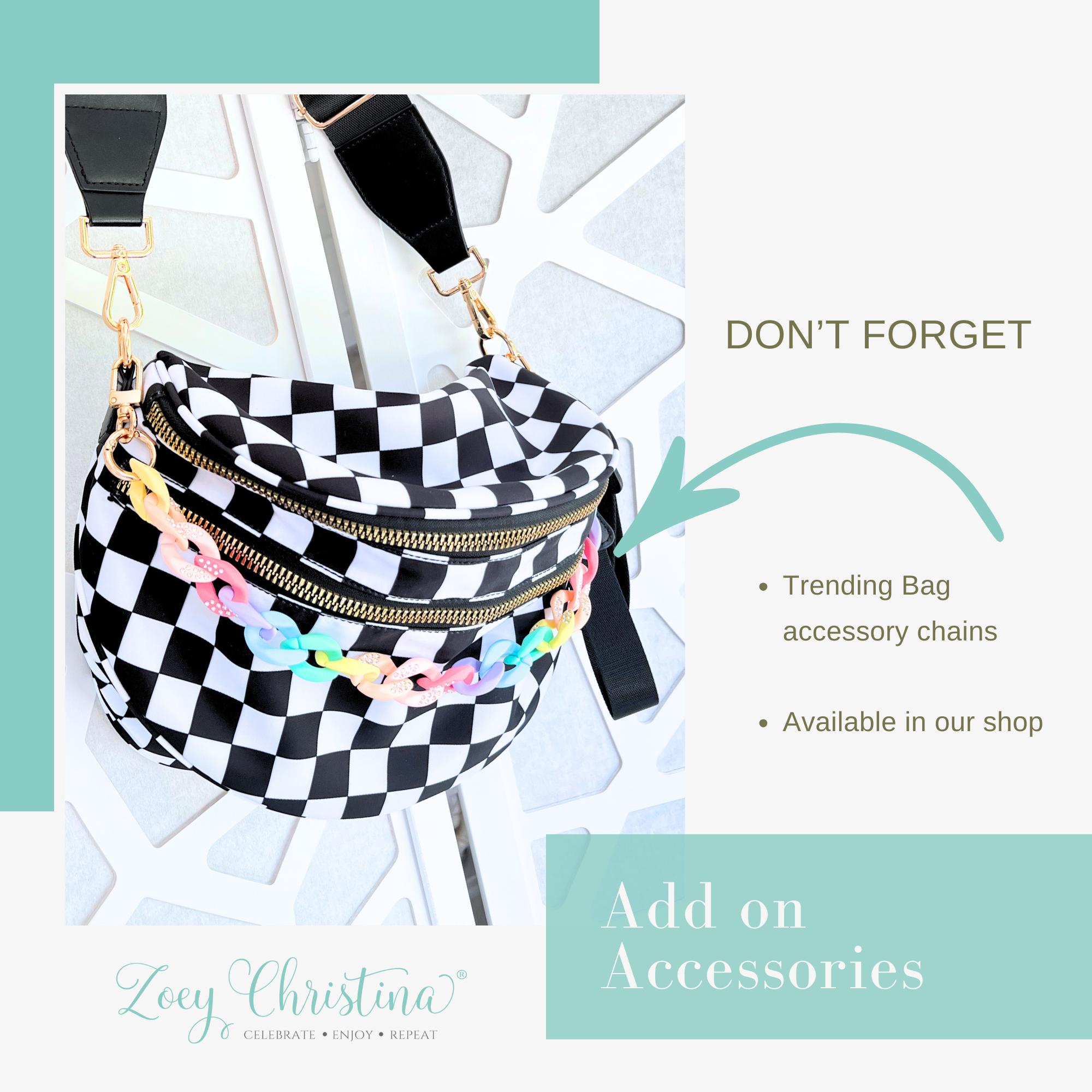 Crossbody Zipper Bag – 7 Colors, Removable Strap, Stylish