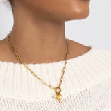 18K Gold Angel Wing Charm Holder Necklace Gift Set