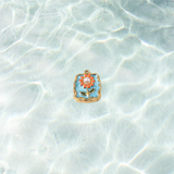 Gold Floral with Pearl Tile Charm - Waterproof Stainless Steel