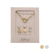 18K Gold Shell Anchor Charm Holder Necklace Gift Set