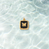 Gold Midnight Framed Butterfly Charm | Waterproof Stainless Steel