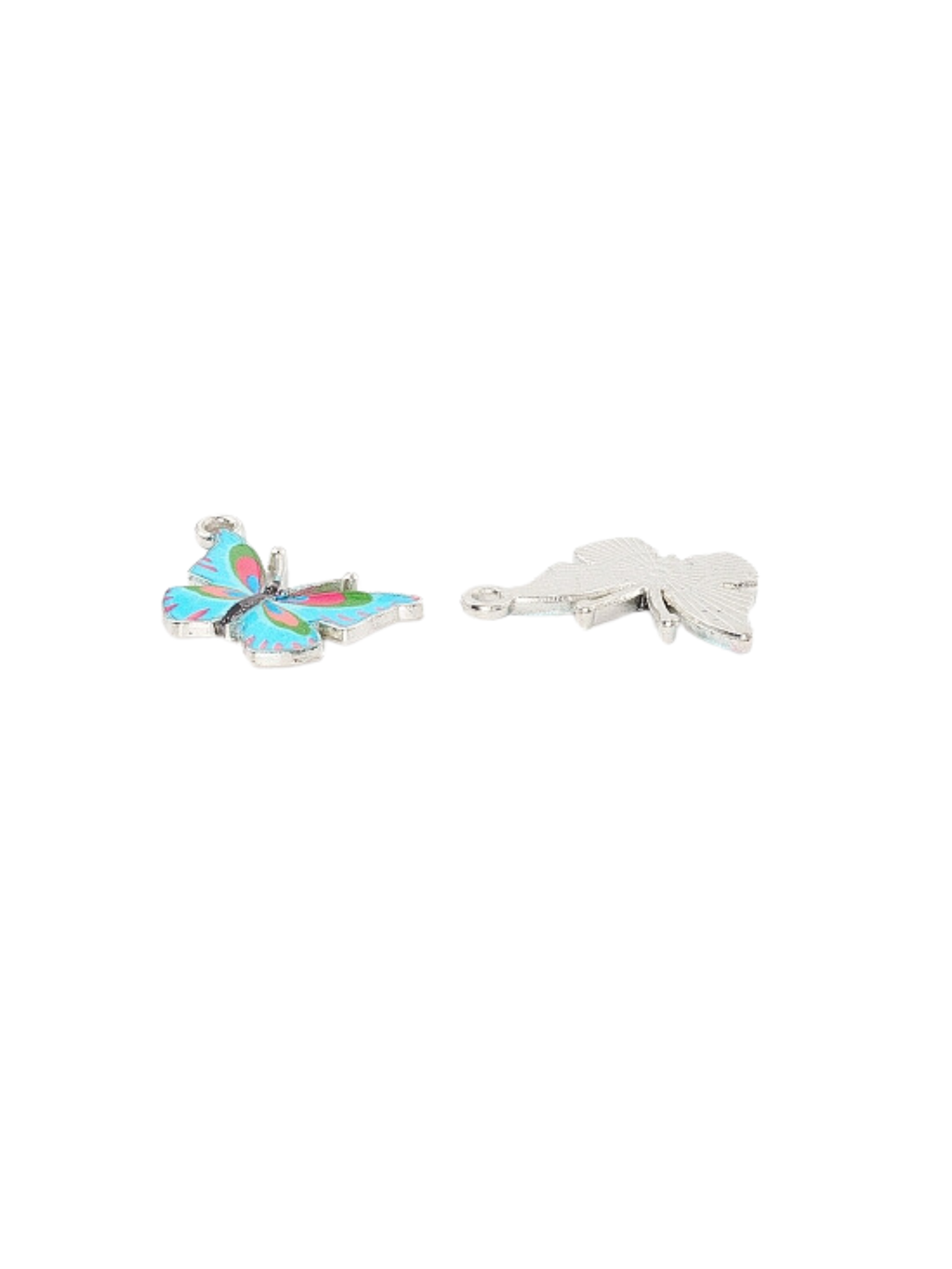 Silver Blue Butterfly Charm