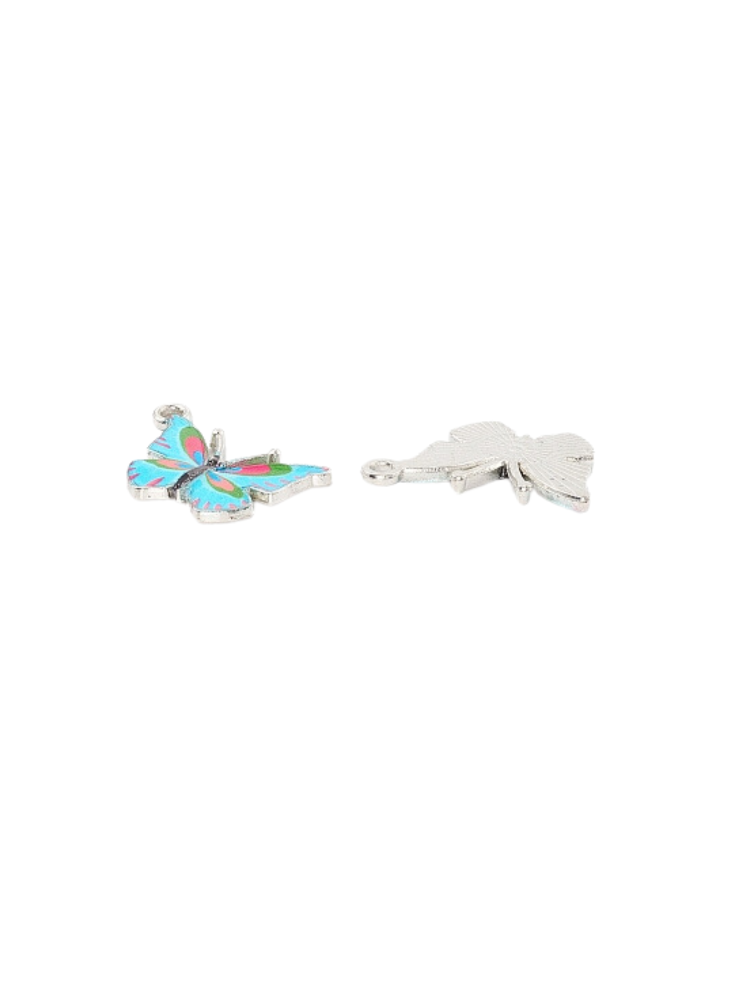 Silver Blue Butterfly Charm