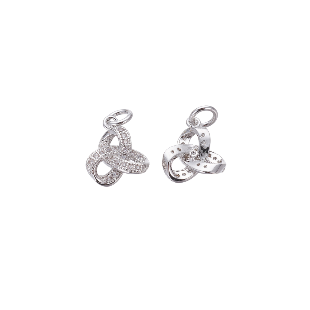 Silver Trinity Knot with Cubic Zirconia Charm