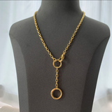 Dual Circle Charm Holder Necklace
