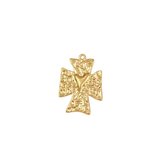 Gold Cross My Heart Charm | Waterproof Stainless Steel