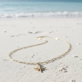 Gold Dewdrop Beaded Star Charm | Waterproof Stainless Steel
