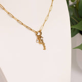 Gold Stainless Steel Cowboy Charm Holder Necklace Gift Set