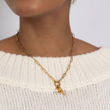 18K Gold Angel Wing Charm Holder Necklace Gift Set