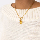18K Gold Pearl Sunburst Charm Holder Necklace Gift Set