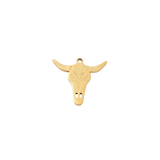 Gold Rodeo Longhorn Charm | Waterproof Stainless Steel