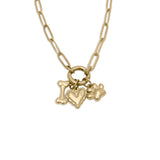 18K Gold Stainless Steel Pet Charm Holder Necklace Gift Set