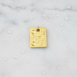 Gold Good Luck Square Charm | Waterproof Stainless Steel