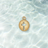 Gold Cut Out Cross Charm | Waterproof Stainless Steel