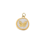 Gold Whimsical White Butterfly Charm | Waterproof Stainless Steel