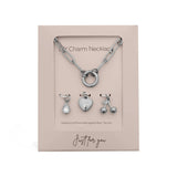 18K Gold Cherry Love Charm Holder Necklace Gift Set
