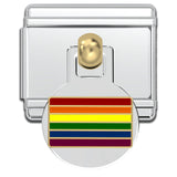 Italian Bracelet Charm - Rainbow Flag Dangle