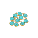 Gold Framed Turquoise Teardrop Charm