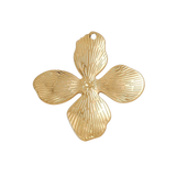 Gold Dogwood Petal Flower Charm | Waterproof Stainless Steel